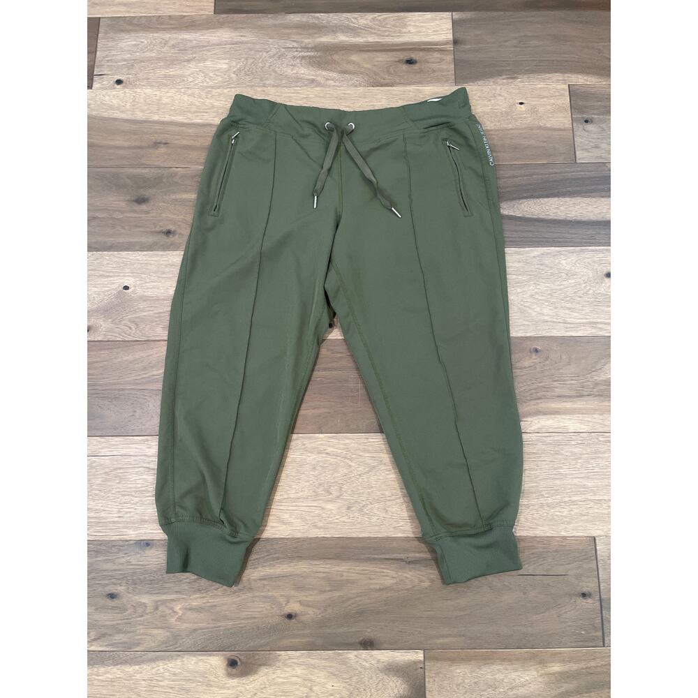 Calvin Klein Jeans Size PXL Olive Green Harem Pants Elastic Waist Drawstring